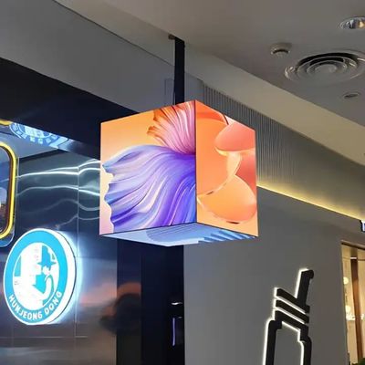 Εμπορική οθόνη HD IP31 5 πλευρών Led Magic Cube με εξατομικευμένο σιδερένιο ντουλάπι